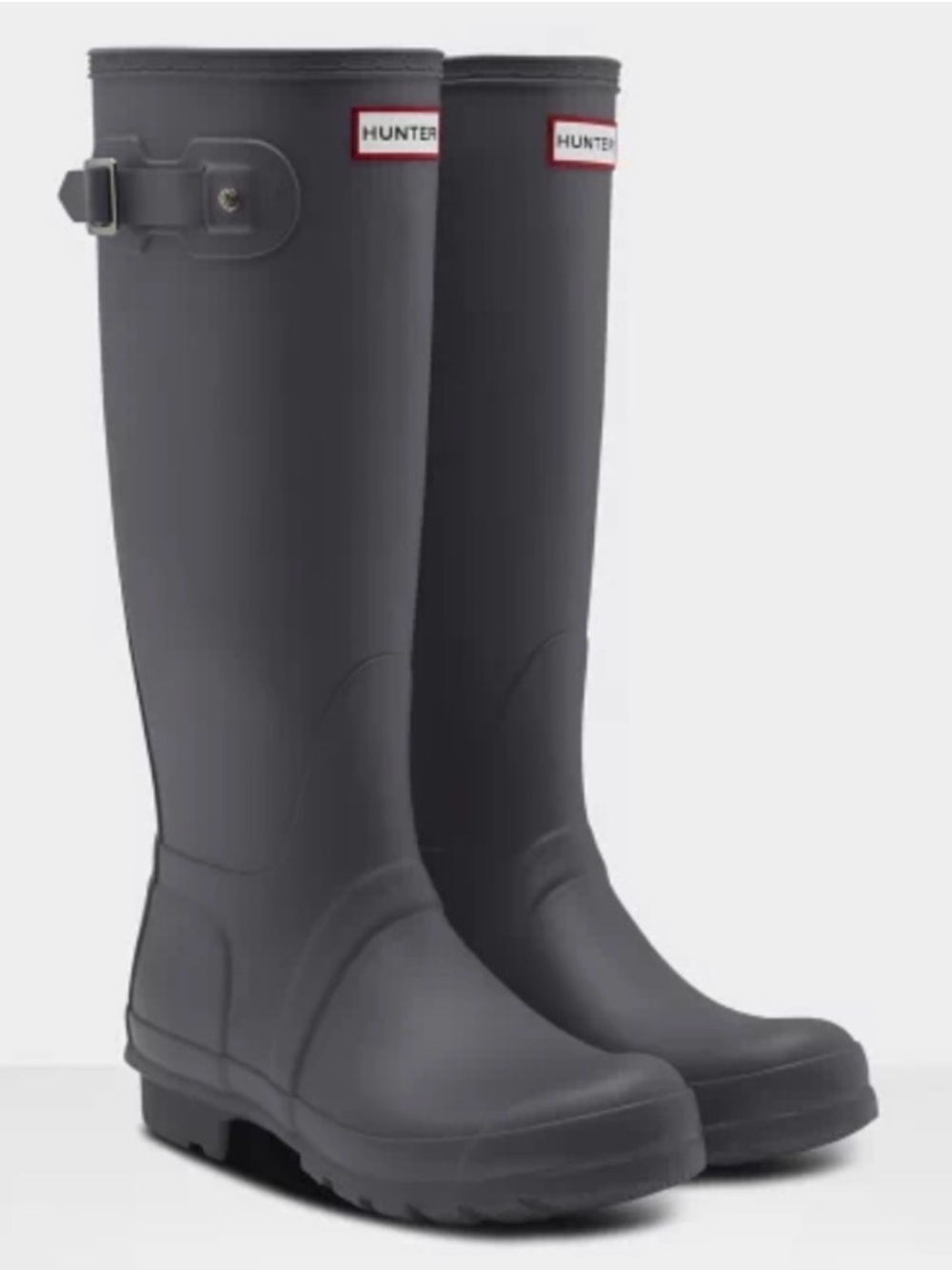 Hunter Tall Rubber Rain Boots - Charcoal